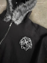 Eclipse Black Fur Zip Hoodie