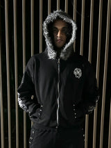 Eclipse Black Fur Zip Hoodie
