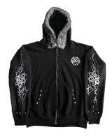 Eclipse Black Fur Zip Hoodie