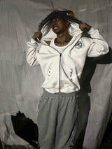 Snow White Fur Zip Hoodie
