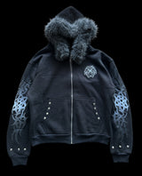 Eclipse Black Fur Zip Hoodie