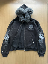 Eclipse Black Fur Zip Hoodie