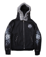 Eclipse Black Fur Zip Hoodie