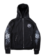 Eclipse Black Fur Zip Hoodie